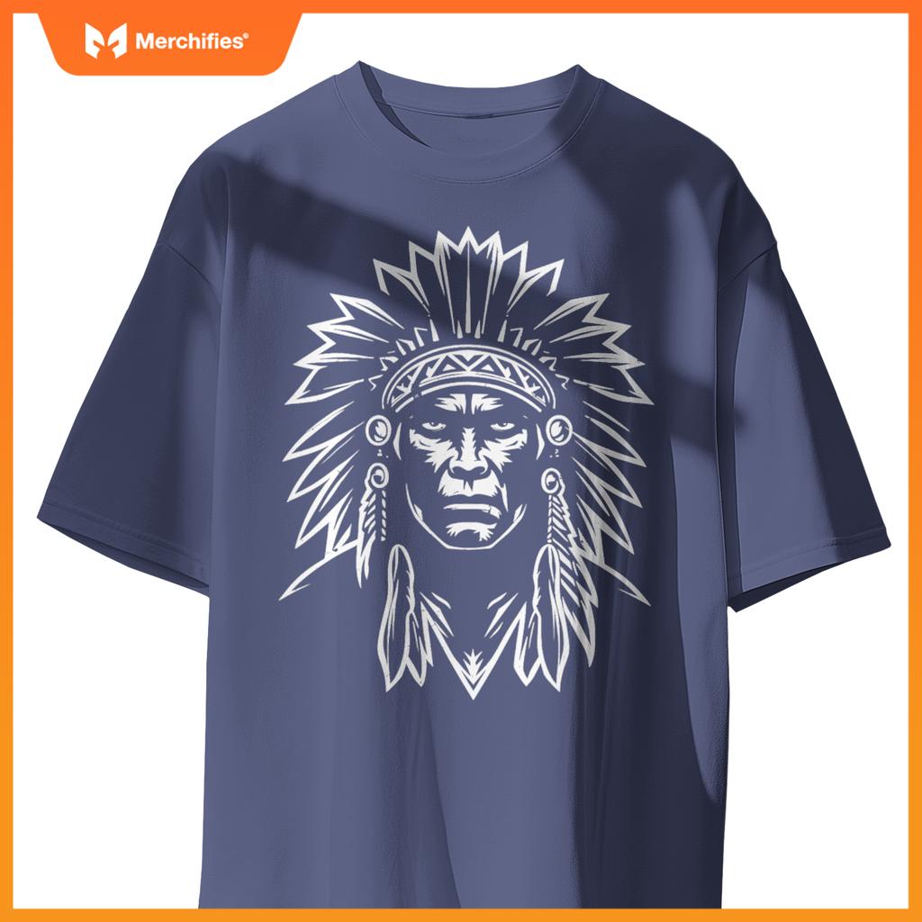 Native American Warrior Heritage Head Art T-Shirt