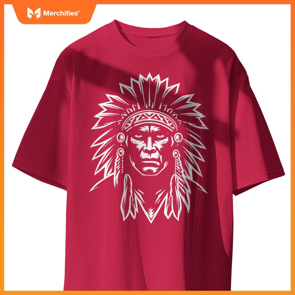 Native American Warrior Heritage Head Art T-Shirt