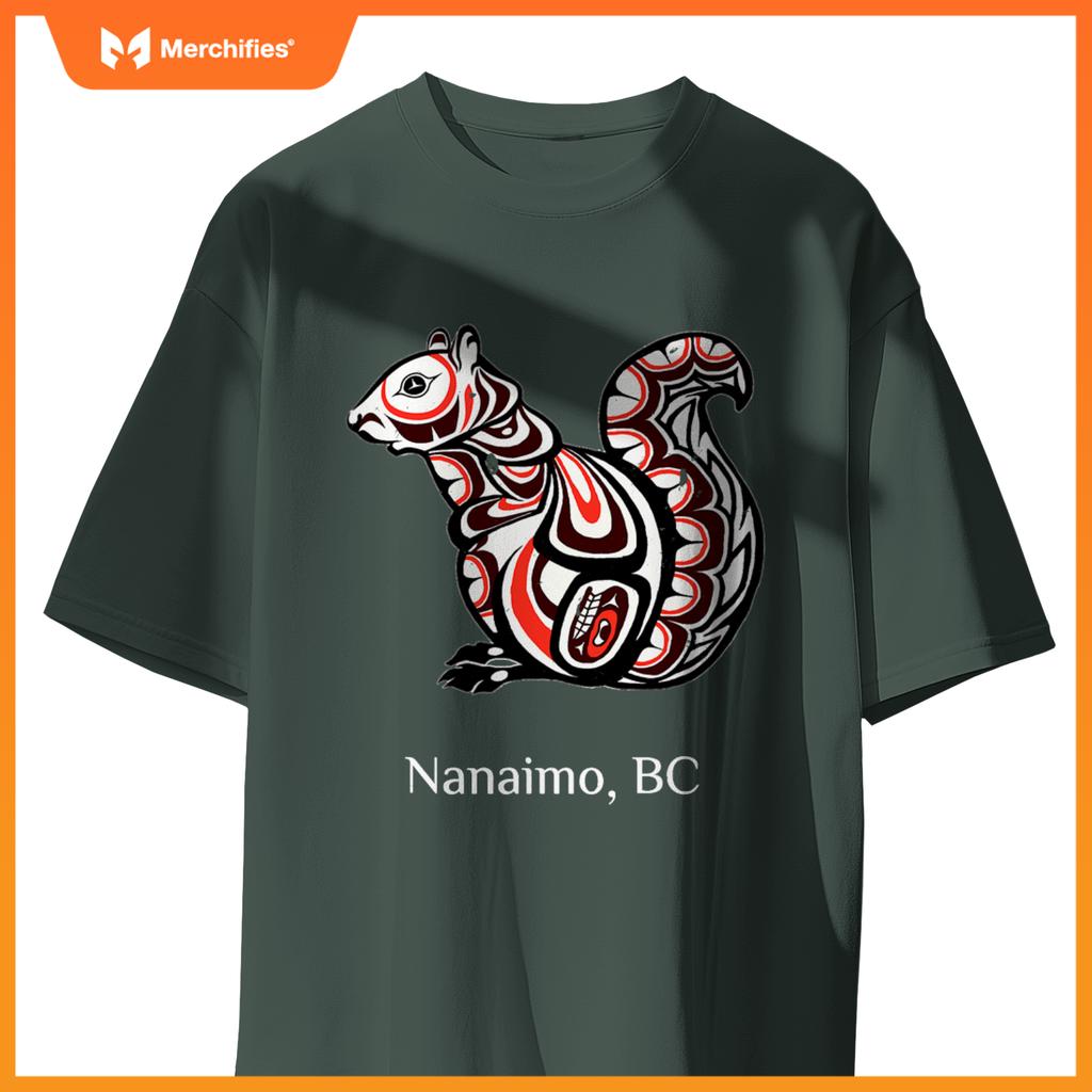 Native Tribal Squirrel Pnw Nanaimo British Columbia Canada T-Shirt