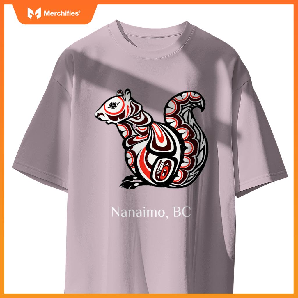 Native Tribal Squirrel Pnw Nanaimo British Columbia Canada T-Shirt