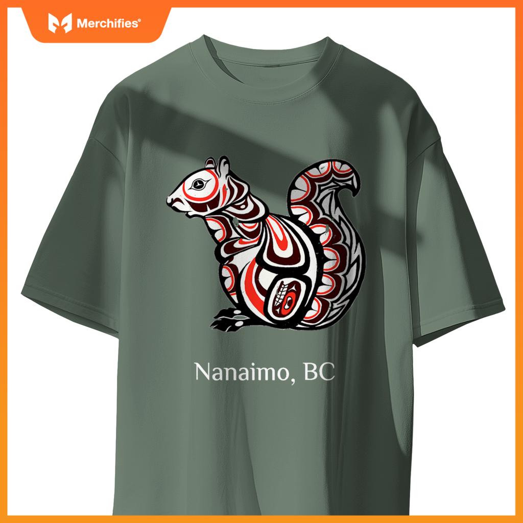 Native Tribal Squirrel Pnw Nanaimo British Columbia Canada T-Shirt