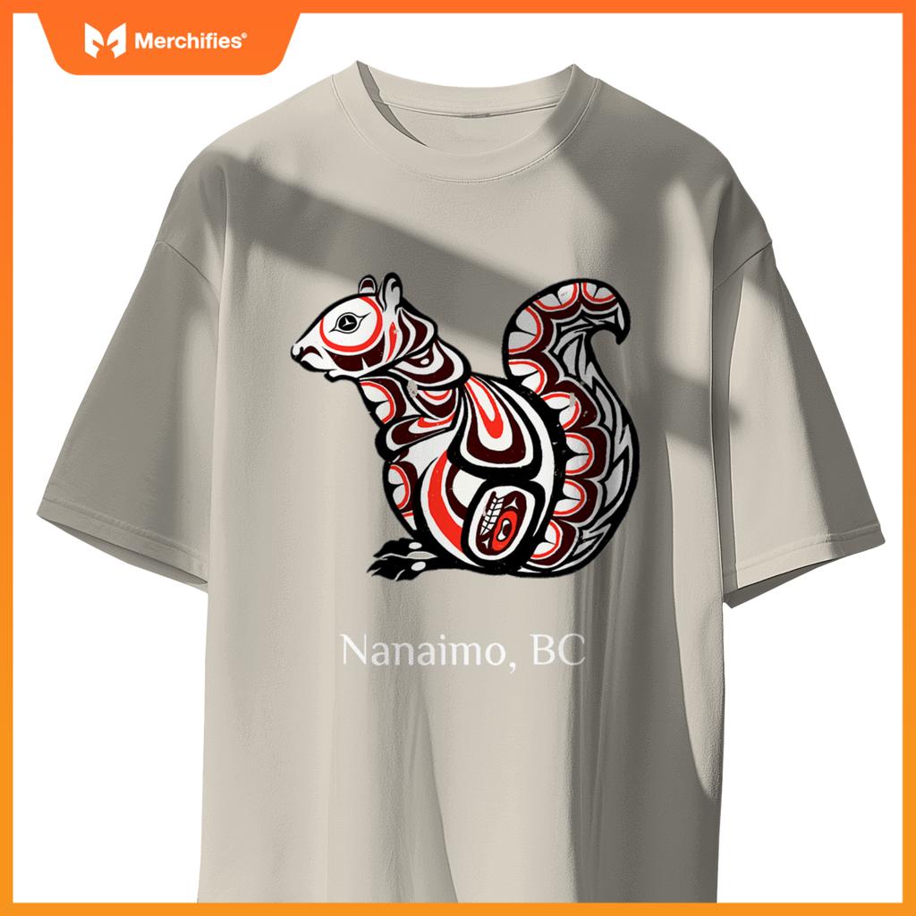 Native Tribal Squirrel Pnw Nanaimo British Columbia Canada T-Shirt