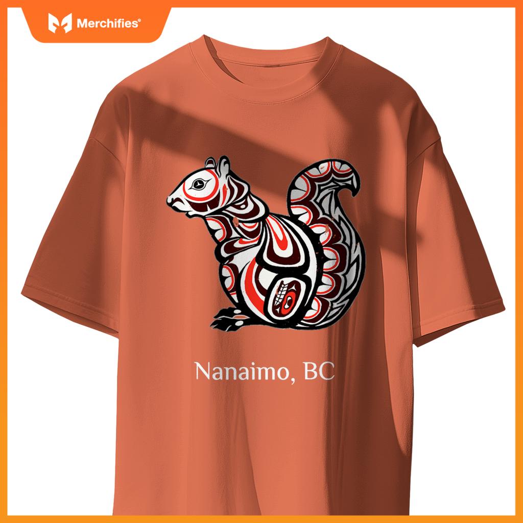 Native Tribal Squirrel Pnw Nanaimo British Columbia Canada T-Shirt