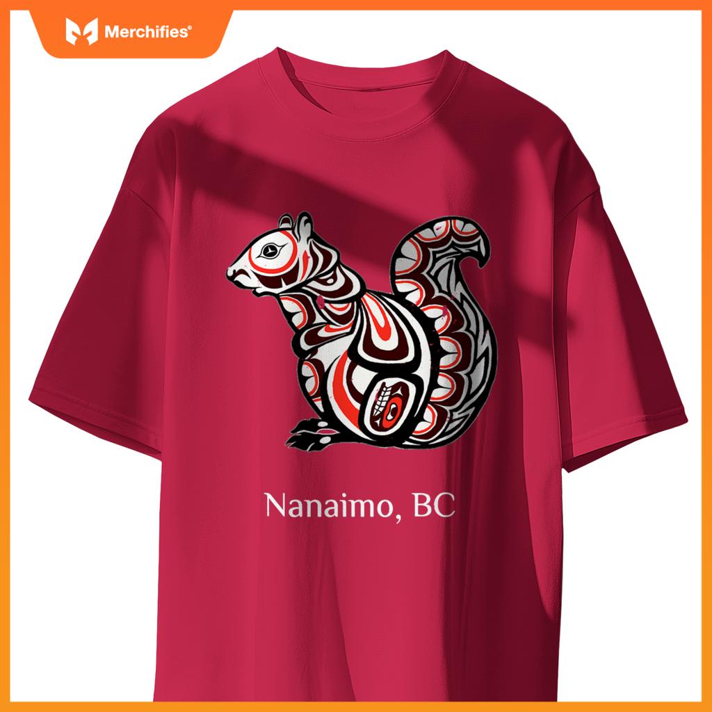 Native Tribal Squirrel Pnw Nanaimo British Columbia Canada T-Shirt