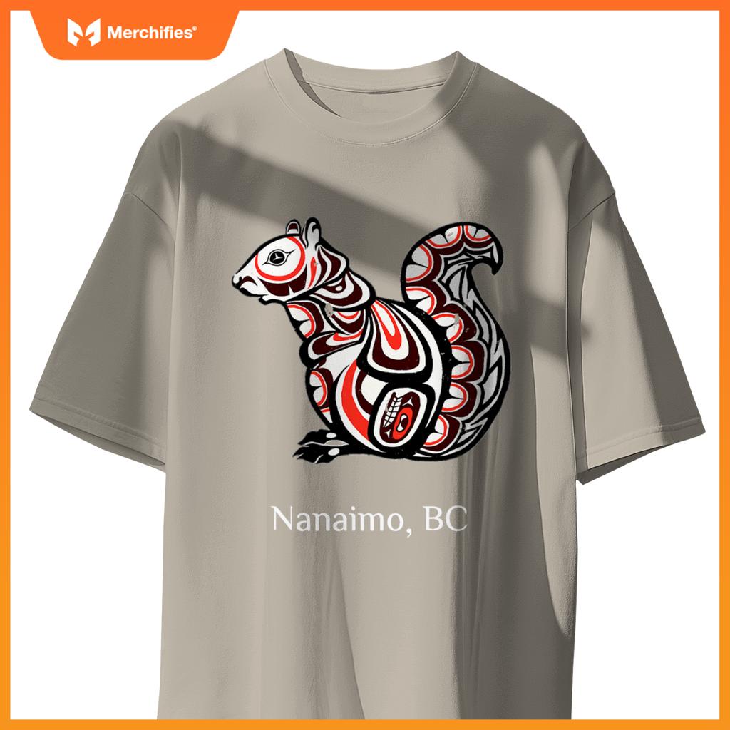 Native Tribal Squirrel Pnw Nanaimo British Columbia Canada T-Shirt