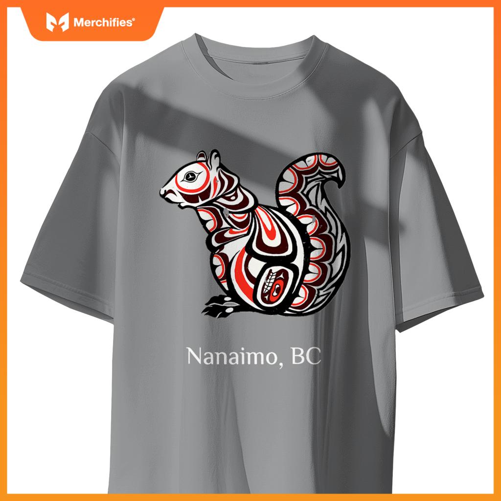 Native Tribal Squirrel Pnw Nanaimo British Columbia Canada T-Shirt