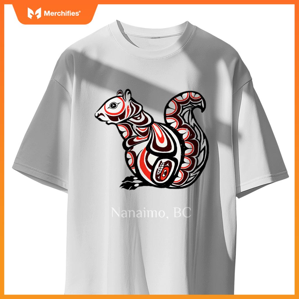 Native Tribal Squirrel Pnw Nanaimo British Columbia Canada T-Shirt
