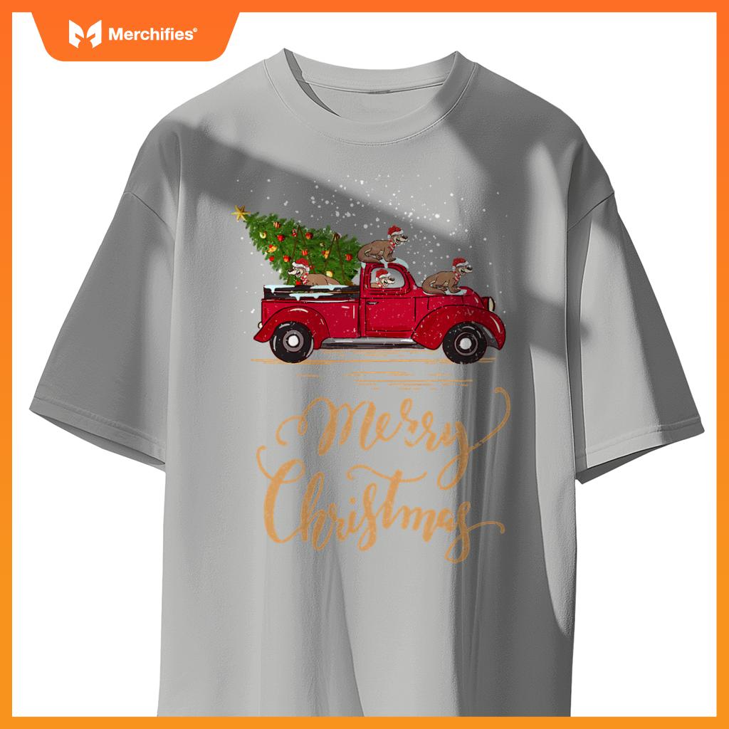 Otter Driving Christmas Tree Truck Otter Christmas T-Shirt
