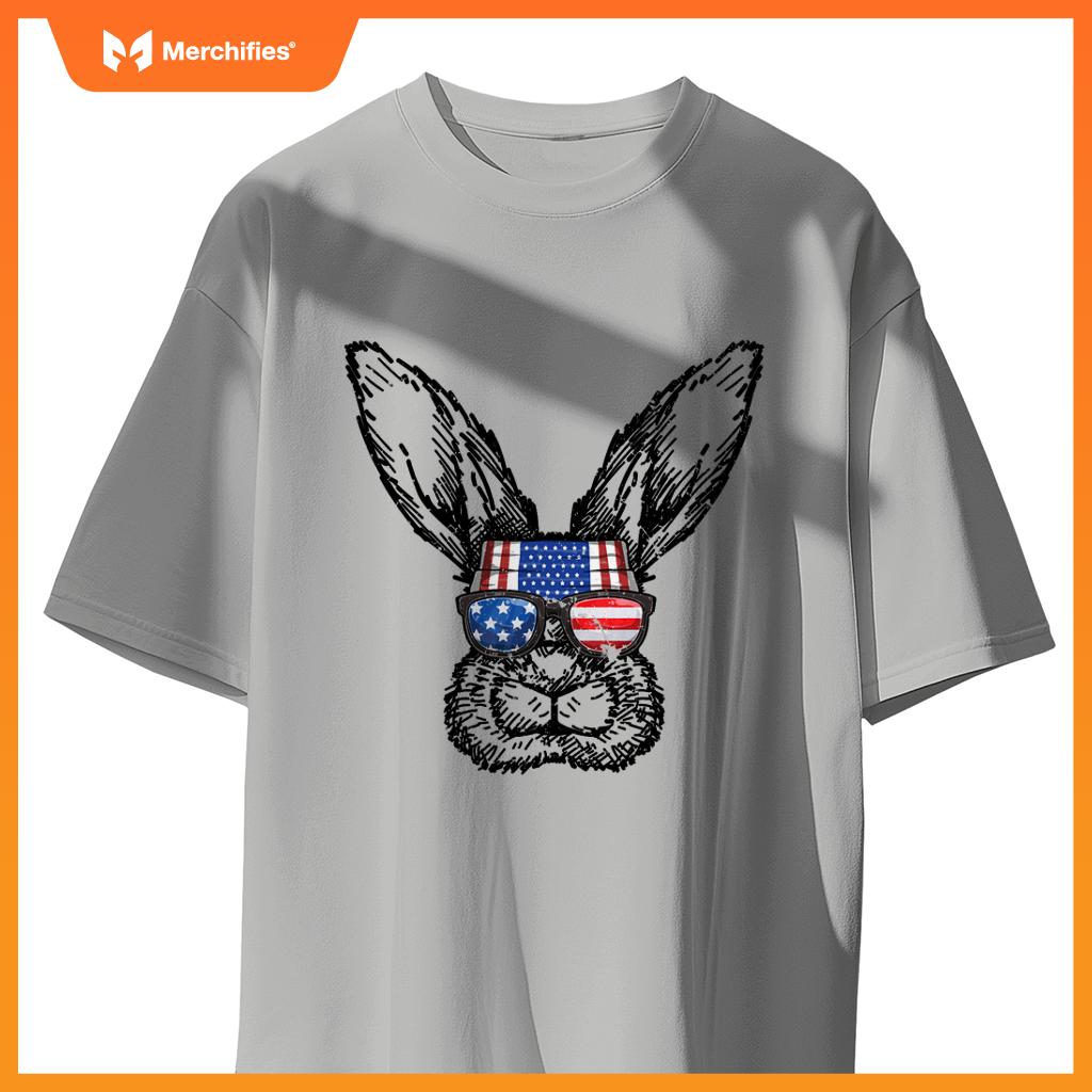 Patriotic bunny american flag usa  4th of july rabbit T-Shirt
