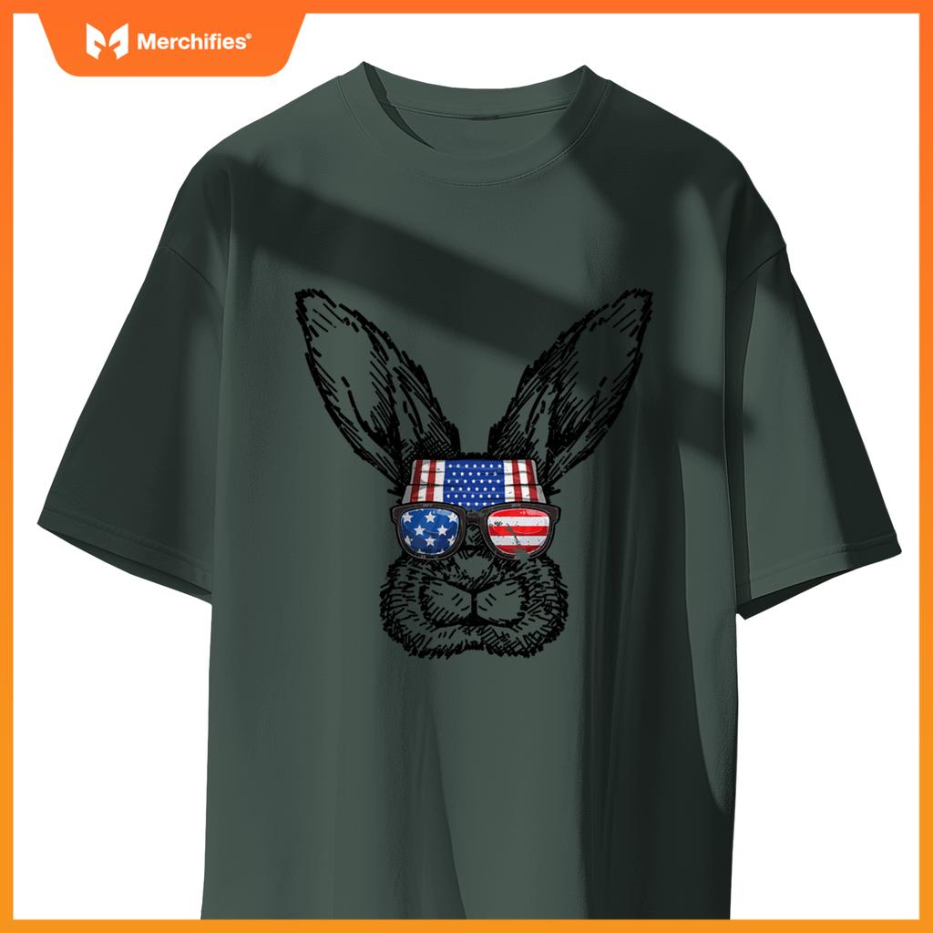 Patriotic bunny american flag usa  4th of july rabbit T-Shirt