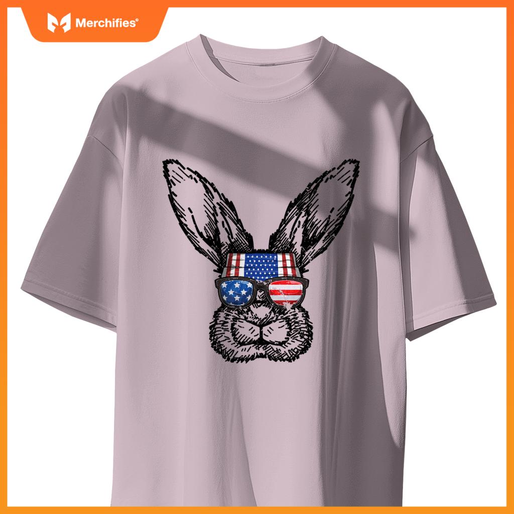 Patriotic bunny american flag usa  4th of july rabbit T-Shirt
