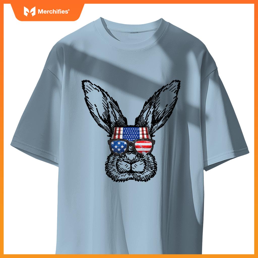 Patriotic bunny american flag usa  4th of july rabbit T-Shirt