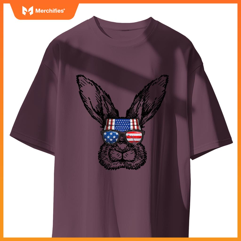 Patriotic bunny american flag usa  4th of july rabbit T-Shirt