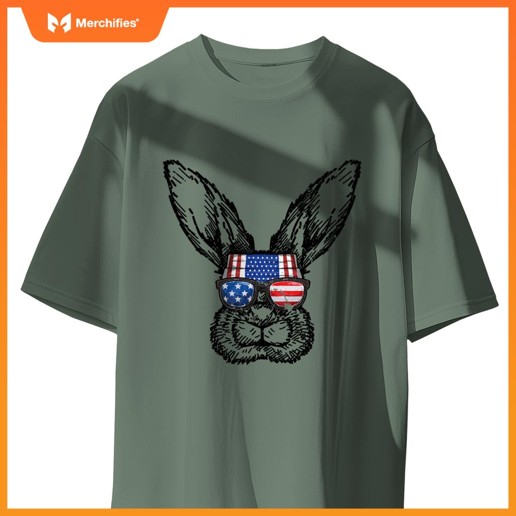 Patriotic bunny american flag usa  4th of july rabbit T-Shirt