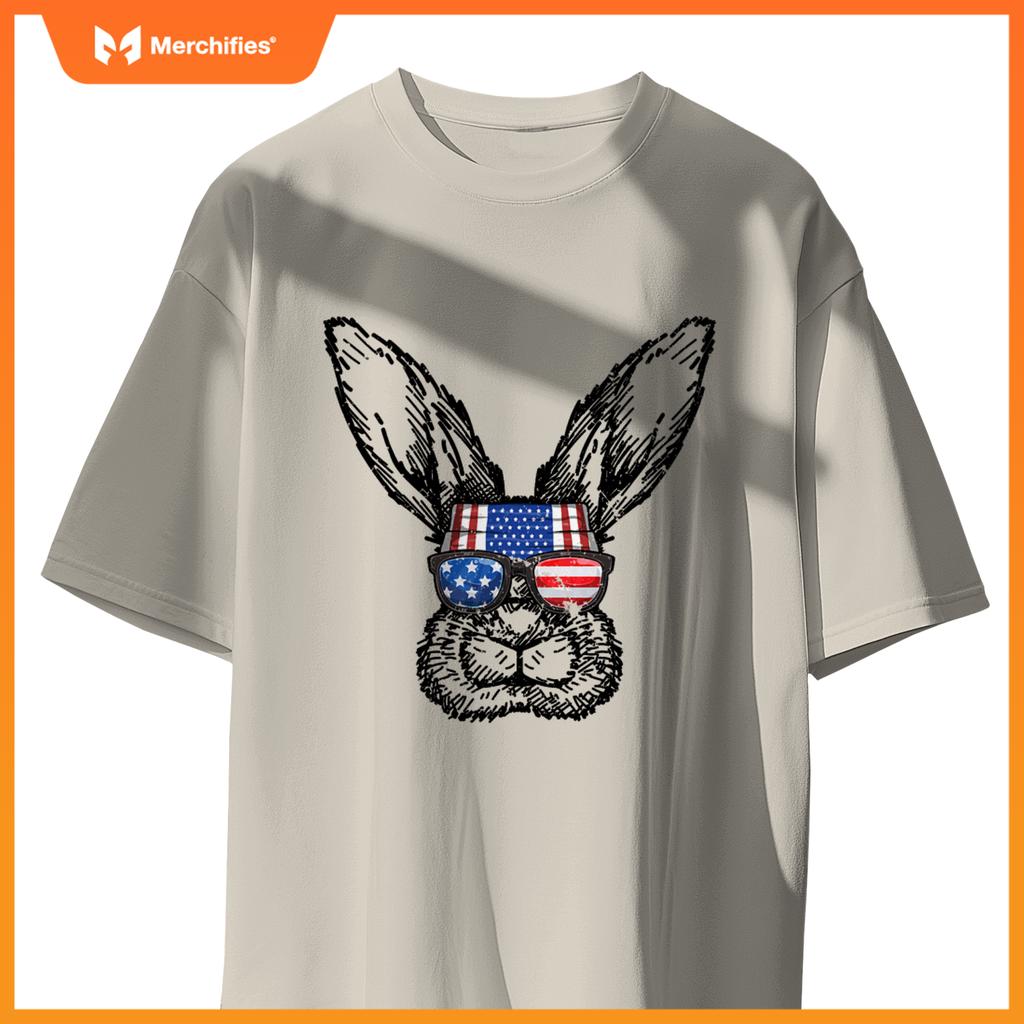 Patriotic bunny american flag usa  4th of july rabbit T-Shirt