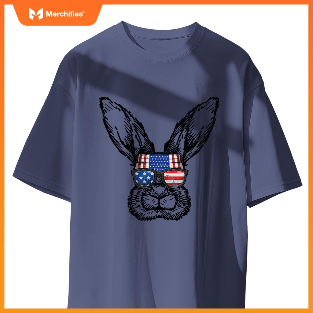 Patriotic bunny american flag usa  4th of july rabbit T-Shirt
