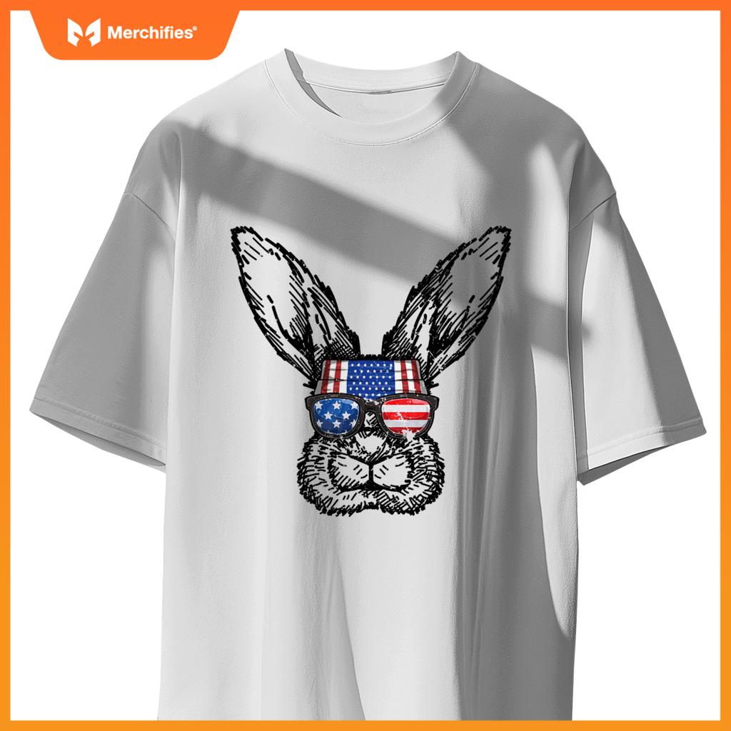 Patriotic bunny american flag usa  4th of july rabbit T-Shirt