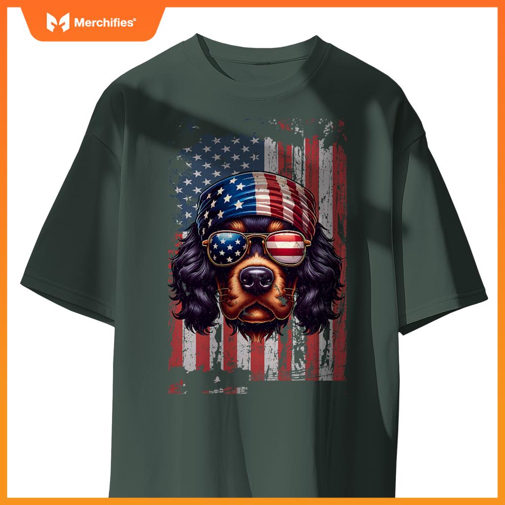 Patriotic cavalier king charles spaniel dog us independence T-Shirt