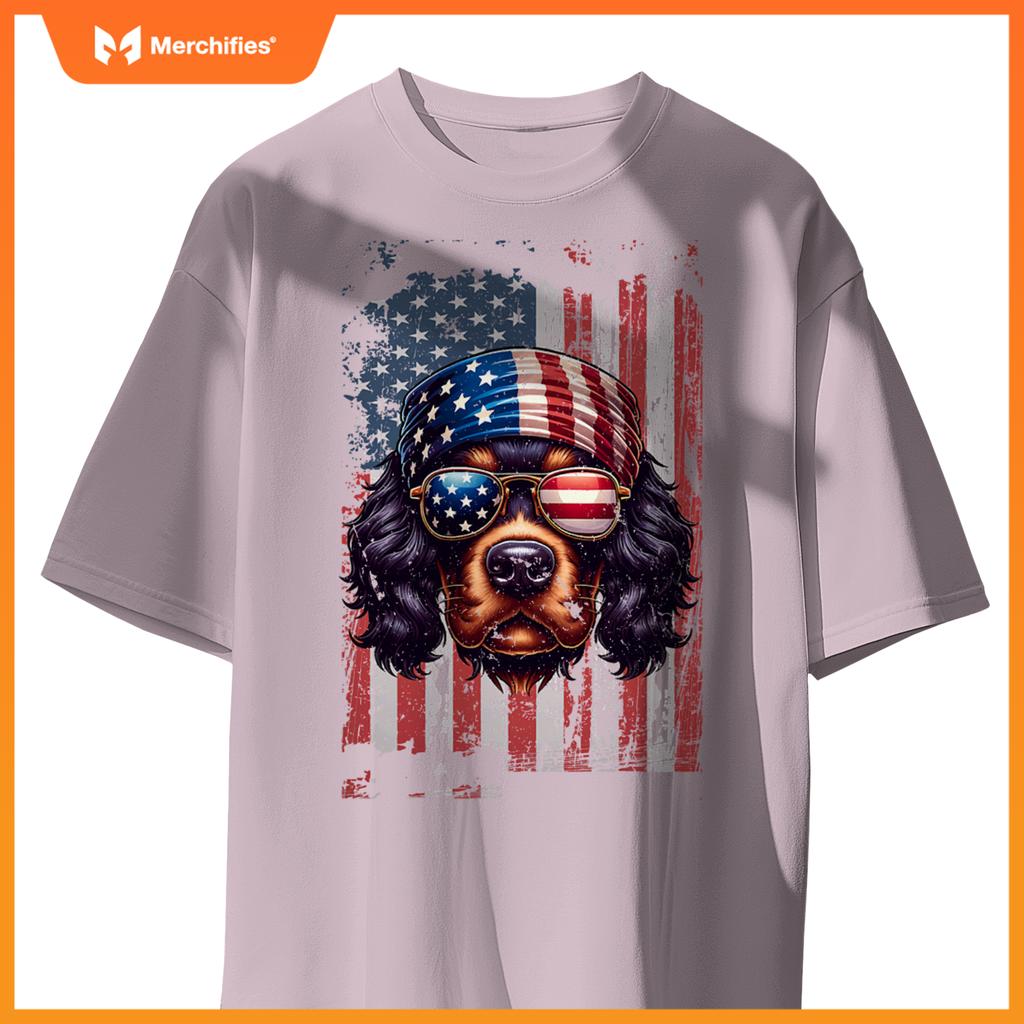 Patriotic cavalier king charles spaniel dog us independence T-Shirt