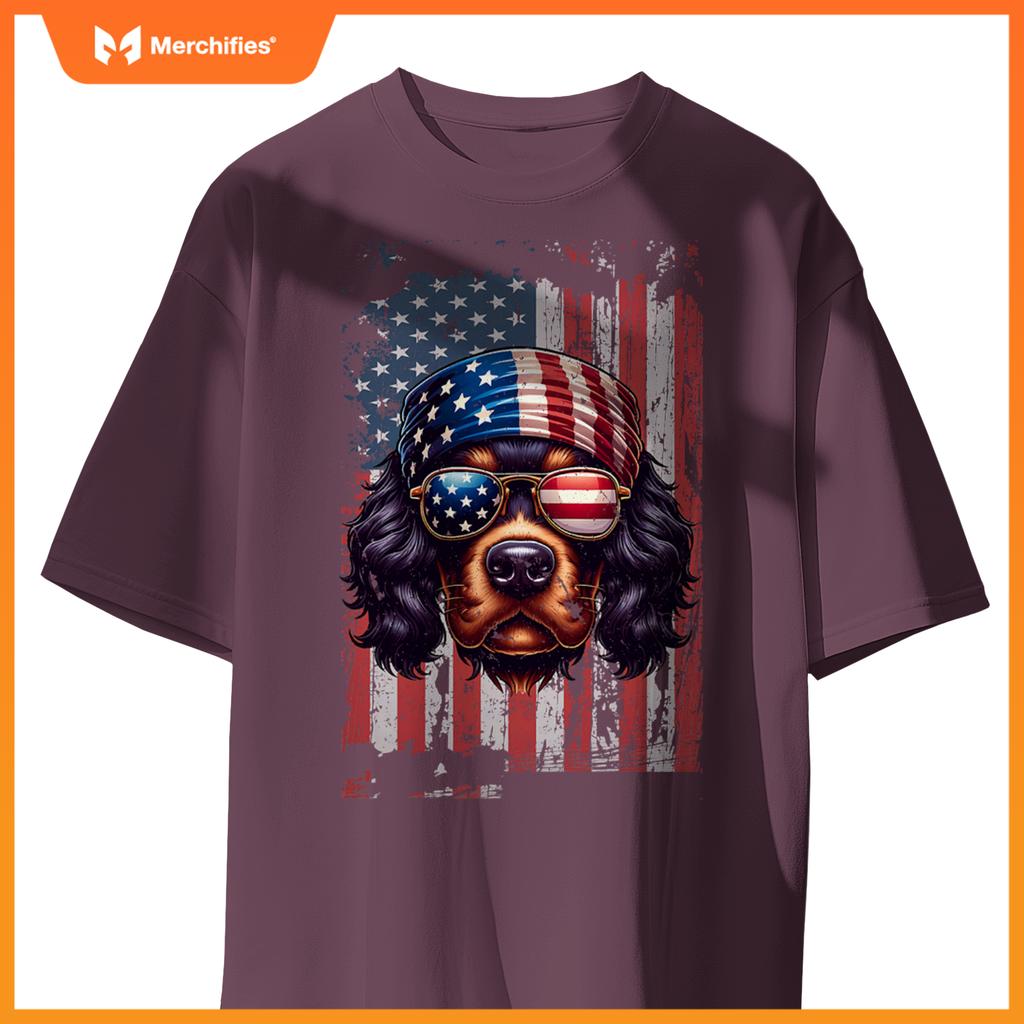 Patriotic cavalier king charles spaniel dog us independence T-Shirt