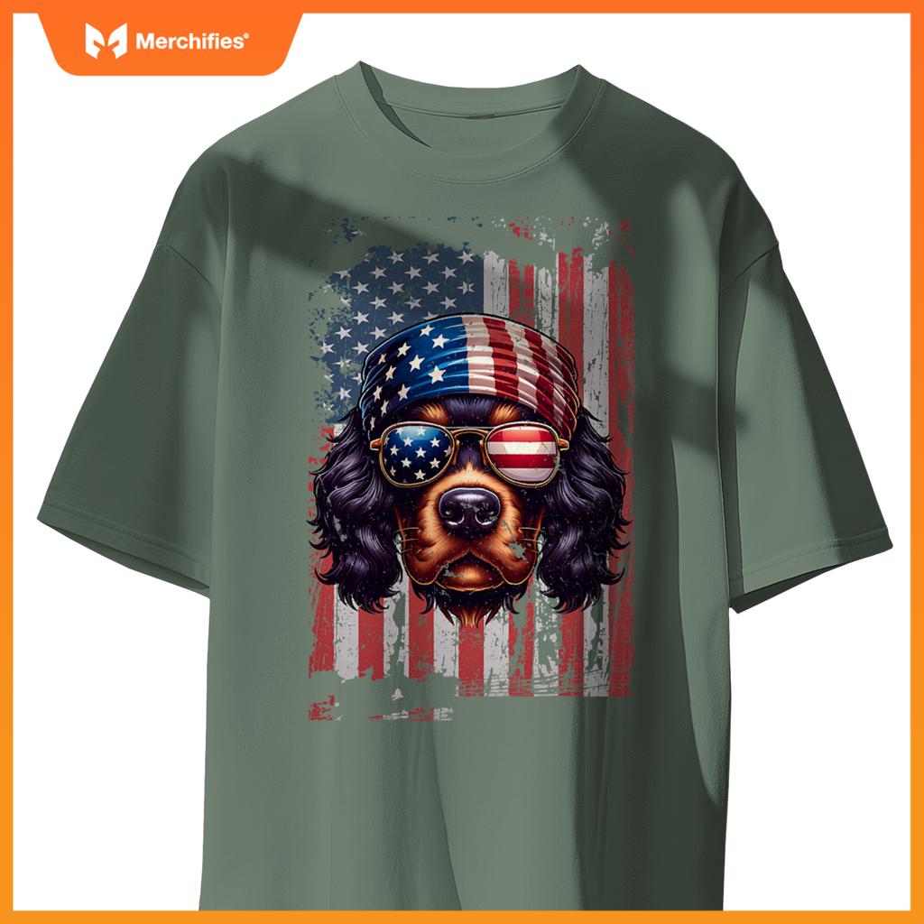 Patriotic cavalier king charles spaniel dog us independence T-Shirt