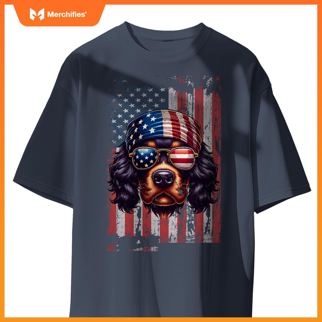 Patriotic cavalier king charles spaniel dog us independence T-Shirt
