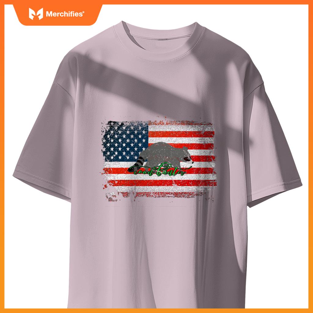 Patriotic coon hunter night life raccoon hunting distressed T-Shirt