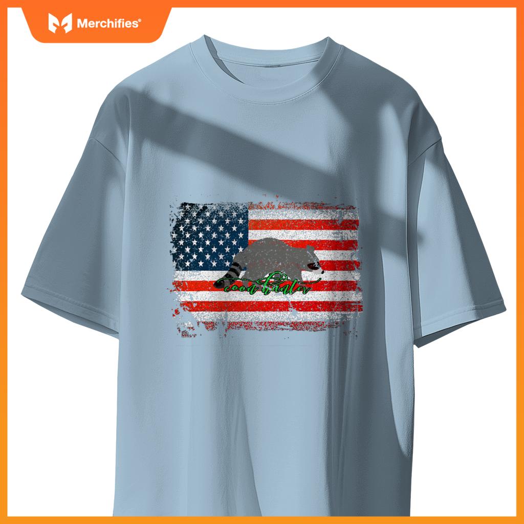 Patriotic coon hunter night life raccoon hunting distressed T-Shirt