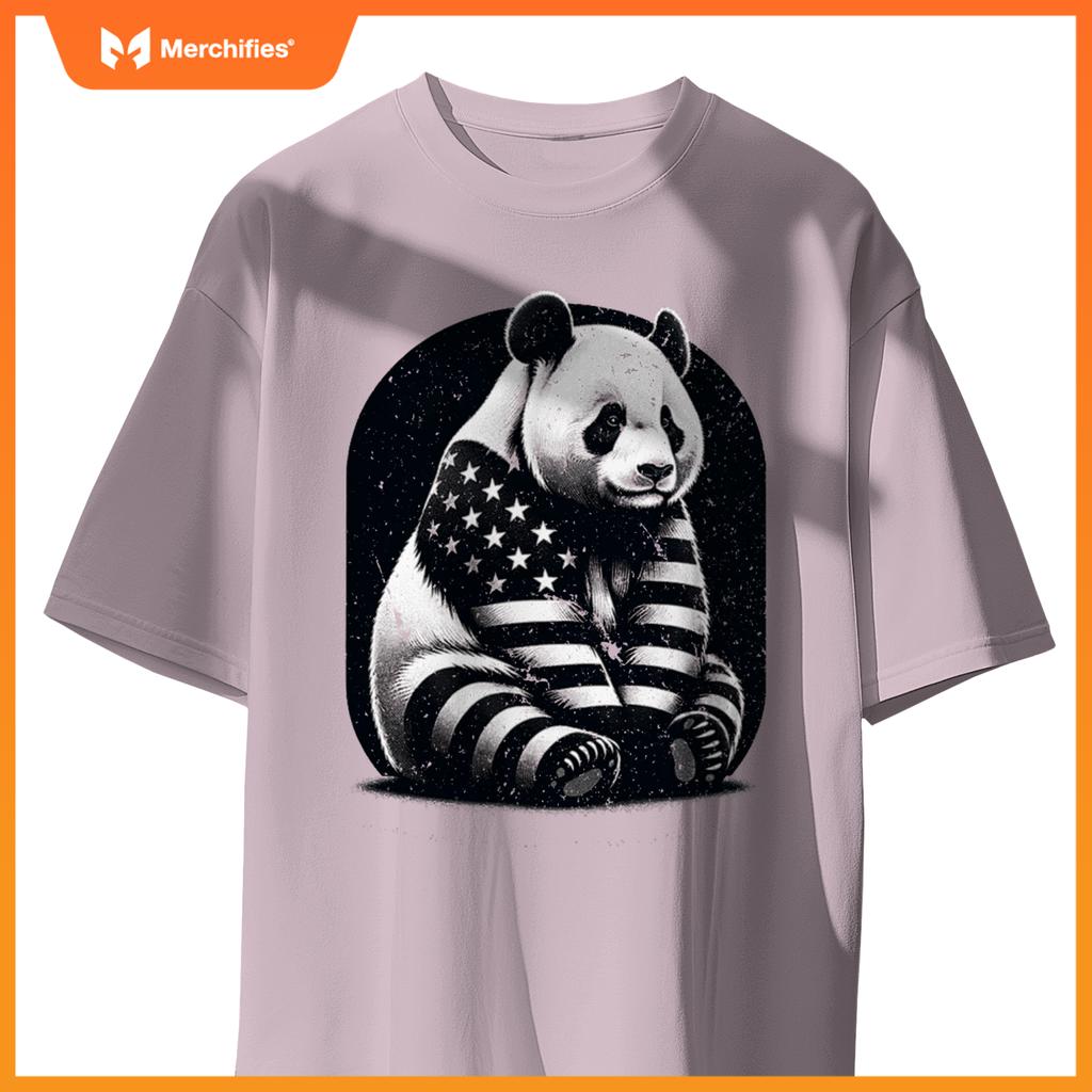 Patriotic panda vector usa flag T-Shirt