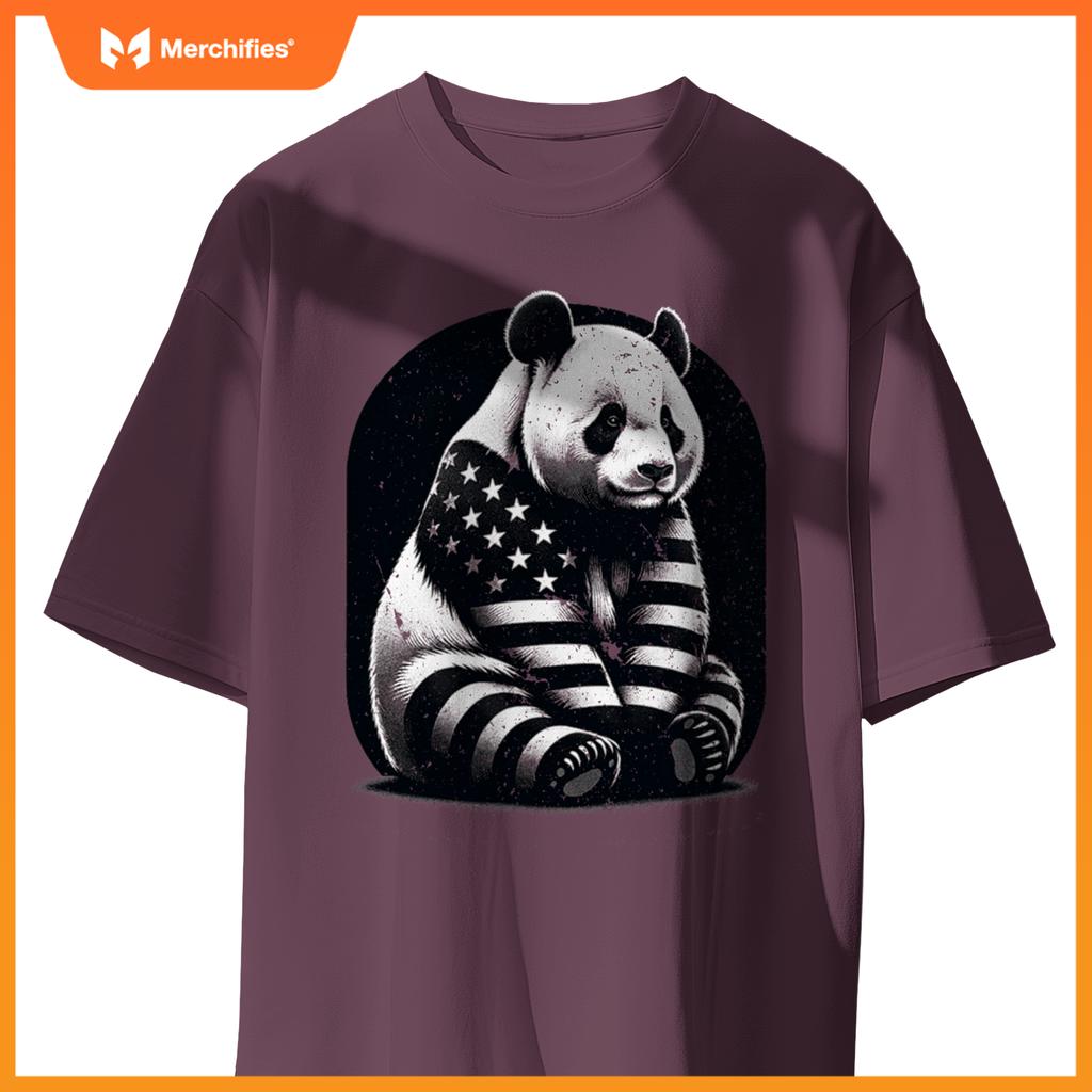 Patriotic panda vector usa flag T-Shirt