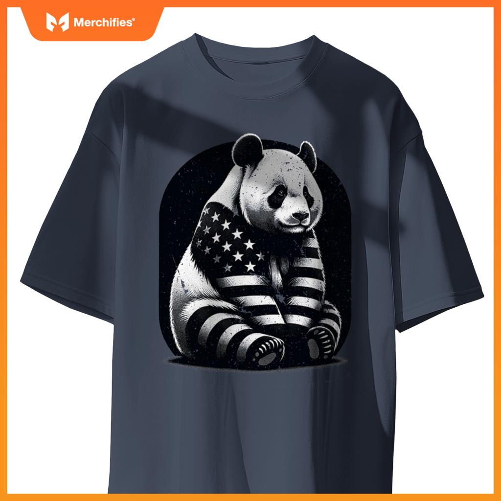 Patriotic panda vector usa flag T-Shirt