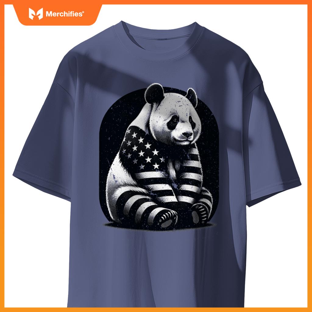 Patriotic panda vector usa flag T-Shirt
