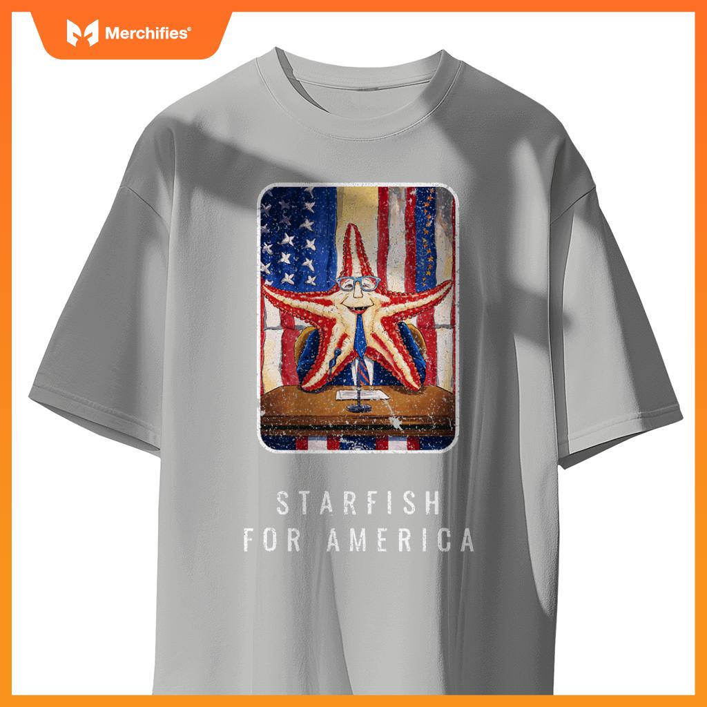Patriotic political starfish in glasses and suit T-Shirt