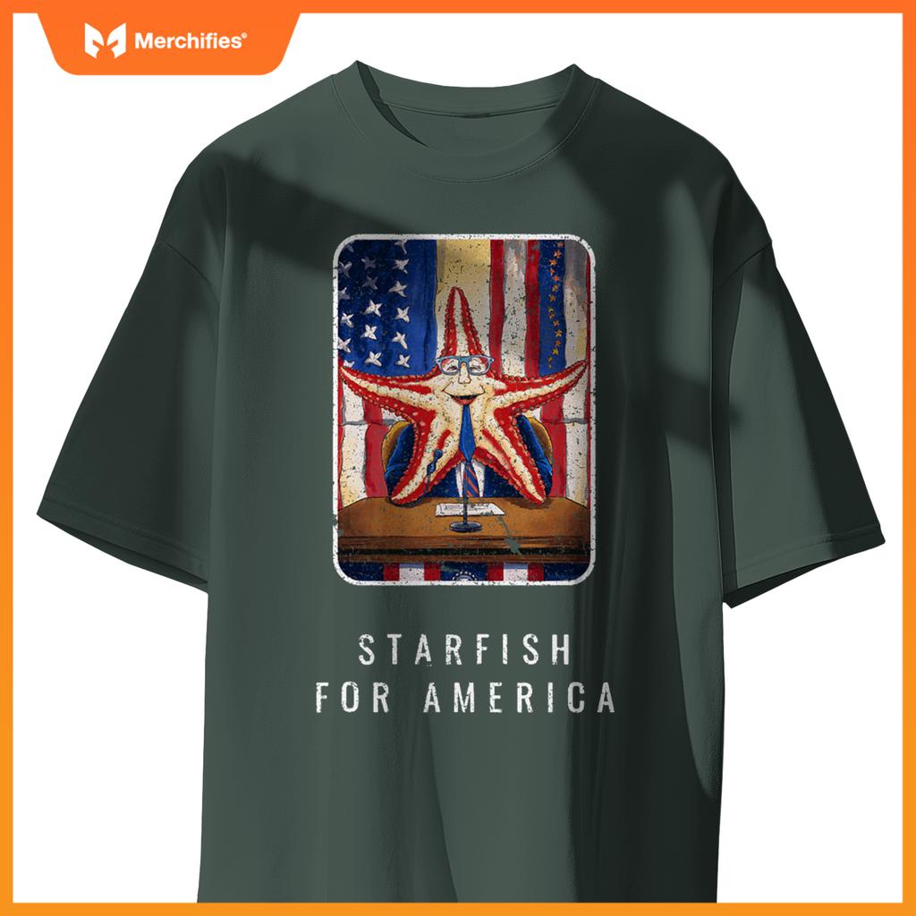 Patriotic political starfish in glasses and suit T-Shirt