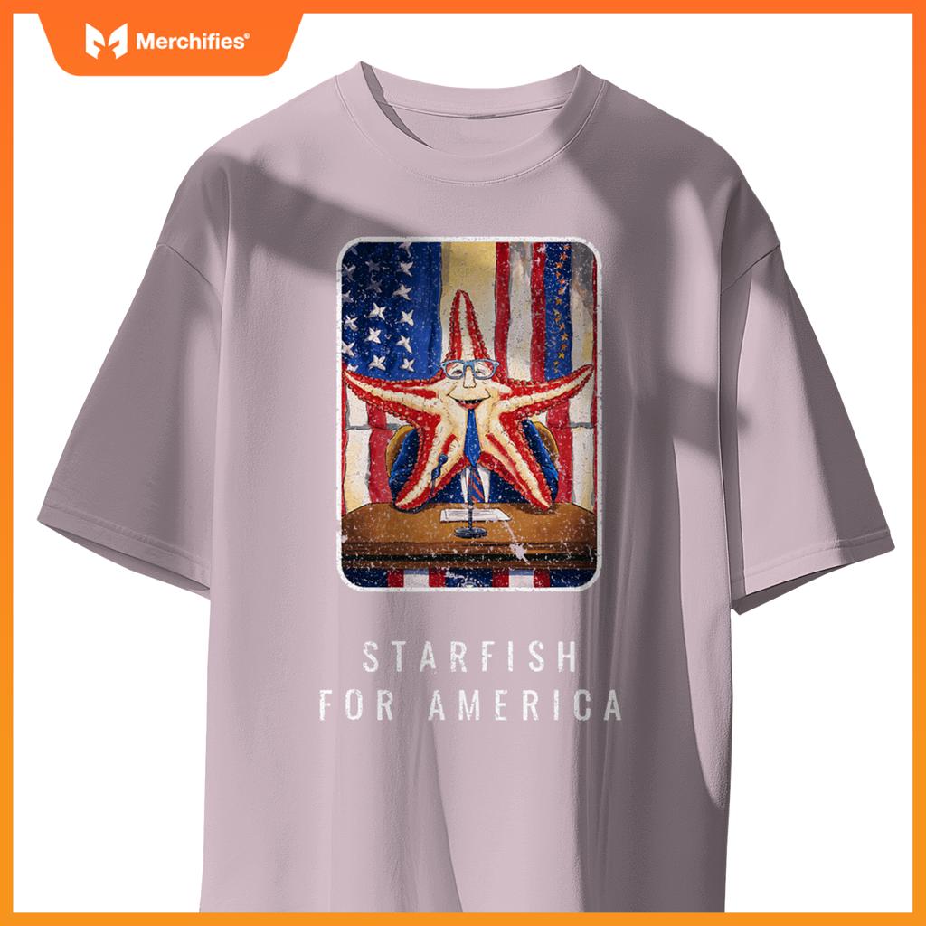 Patriotic political starfish in glasses and suit T-Shirt