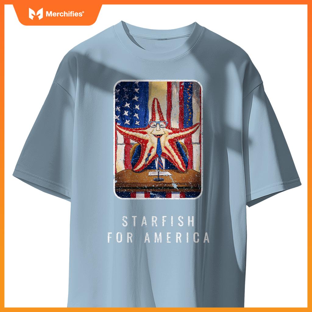 Patriotic political starfish in glasses and suit T-Shirt
