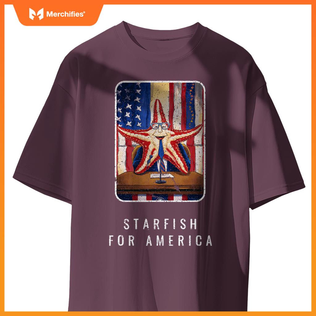 Patriotic political starfish in glasses and suit T-Shirt