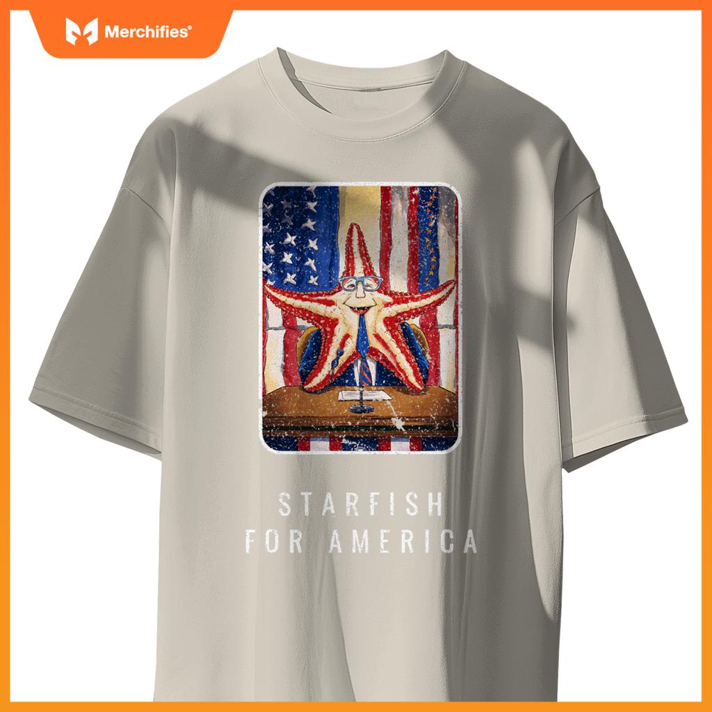 Patriotic political starfish in glasses and suit T-Shirt