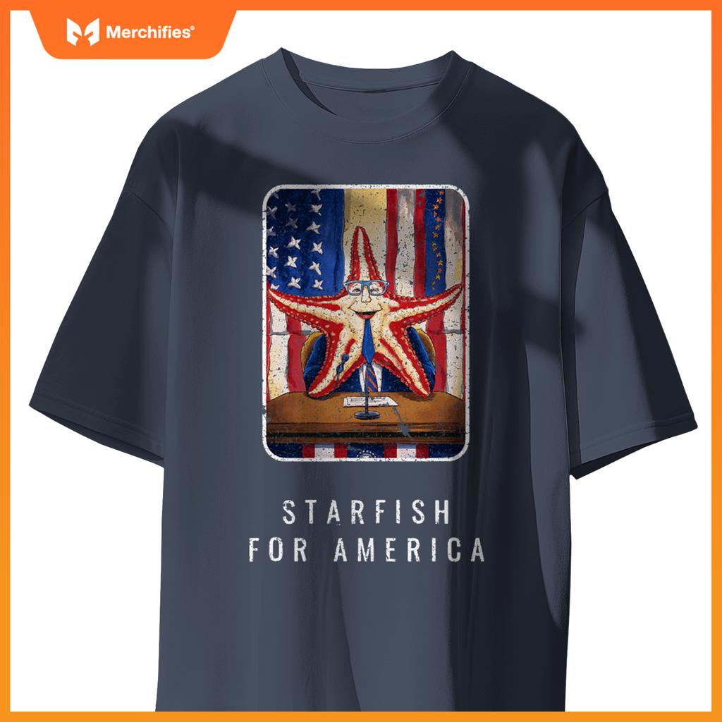 Patriotic political starfish in glasses and suit T-Shirt