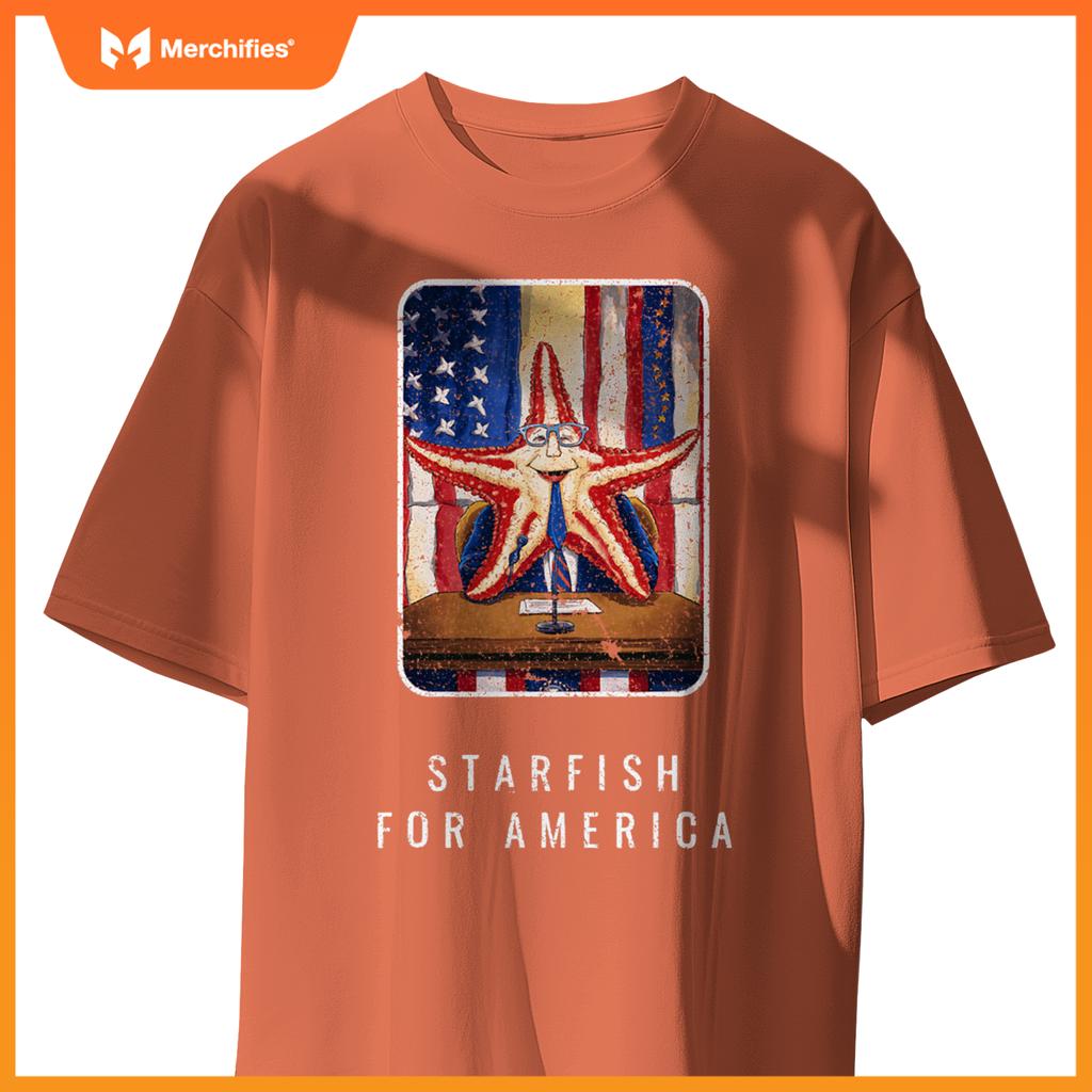 Patriotic political starfish in glasses and suit T-Shirt
