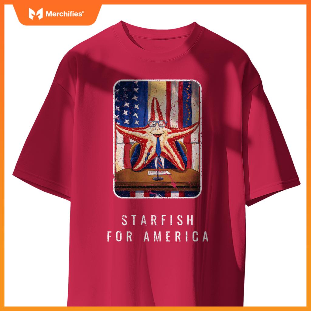 Patriotic political starfish in glasses and suit T-Shirt