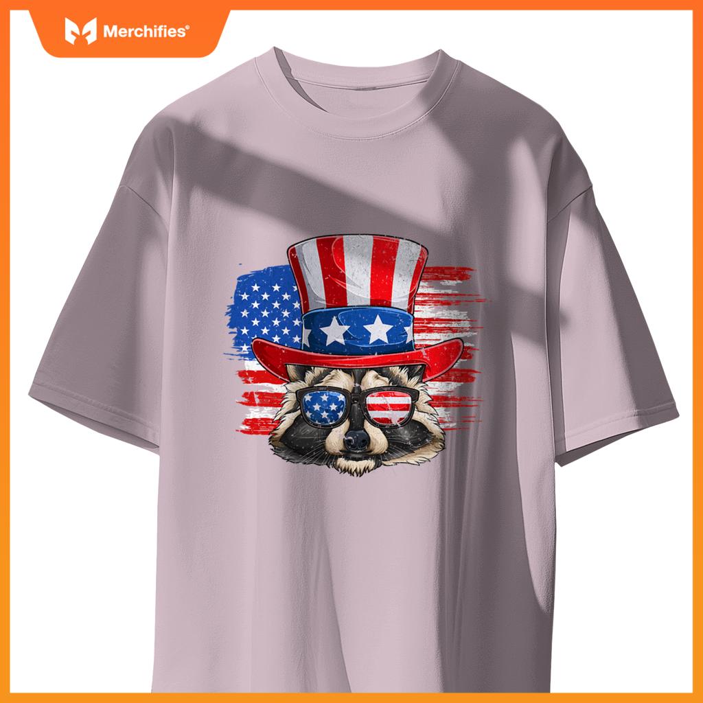 Patriotic raccoon  4th of july trash panda usa flag T-Shirt