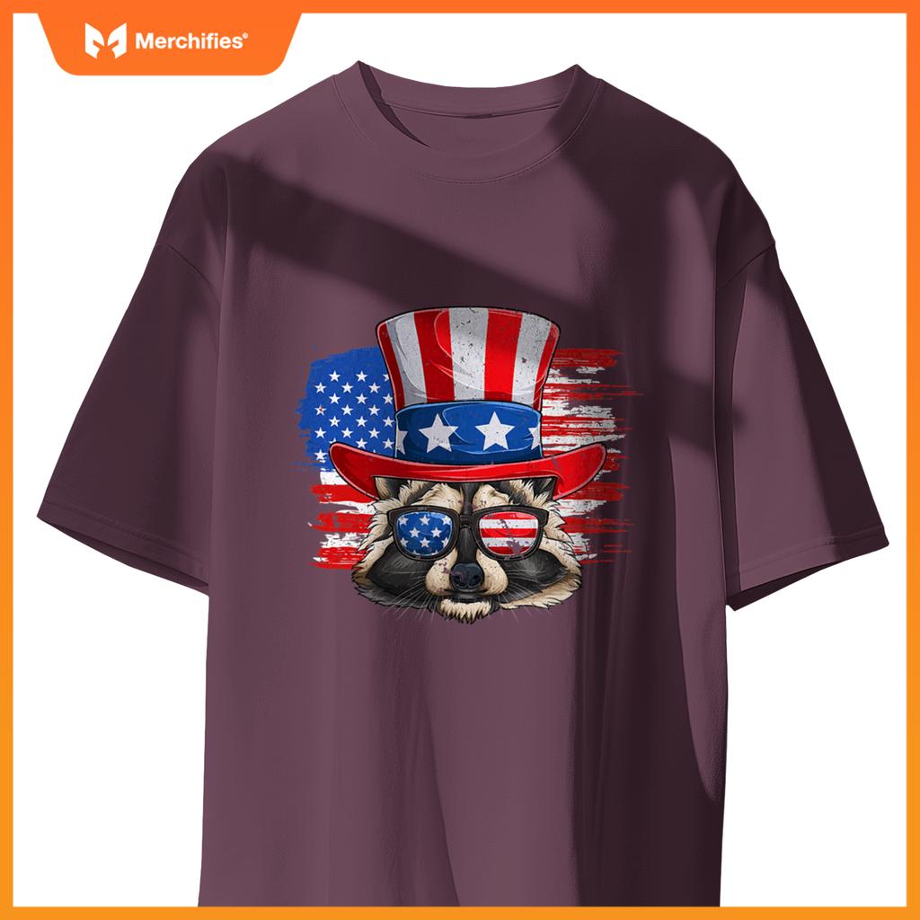 Patriotic raccoon  4th of july trash panda usa flag T-Shirt