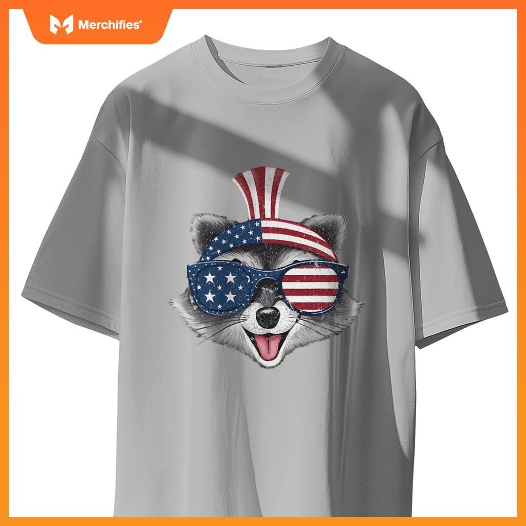 Patriotic raccoon  4th of july usa sunglasses T-Shirt