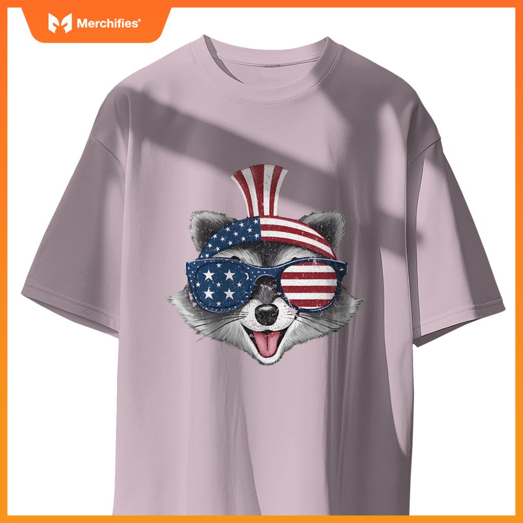 Patriotic raccoon  4th of july usa sunglasses T-Shirt