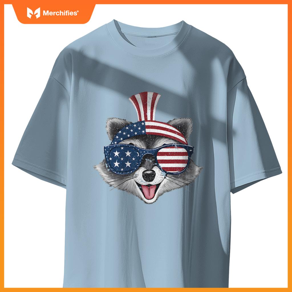 Patriotic raccoon  4th of july usa sunglasses T-Shirt