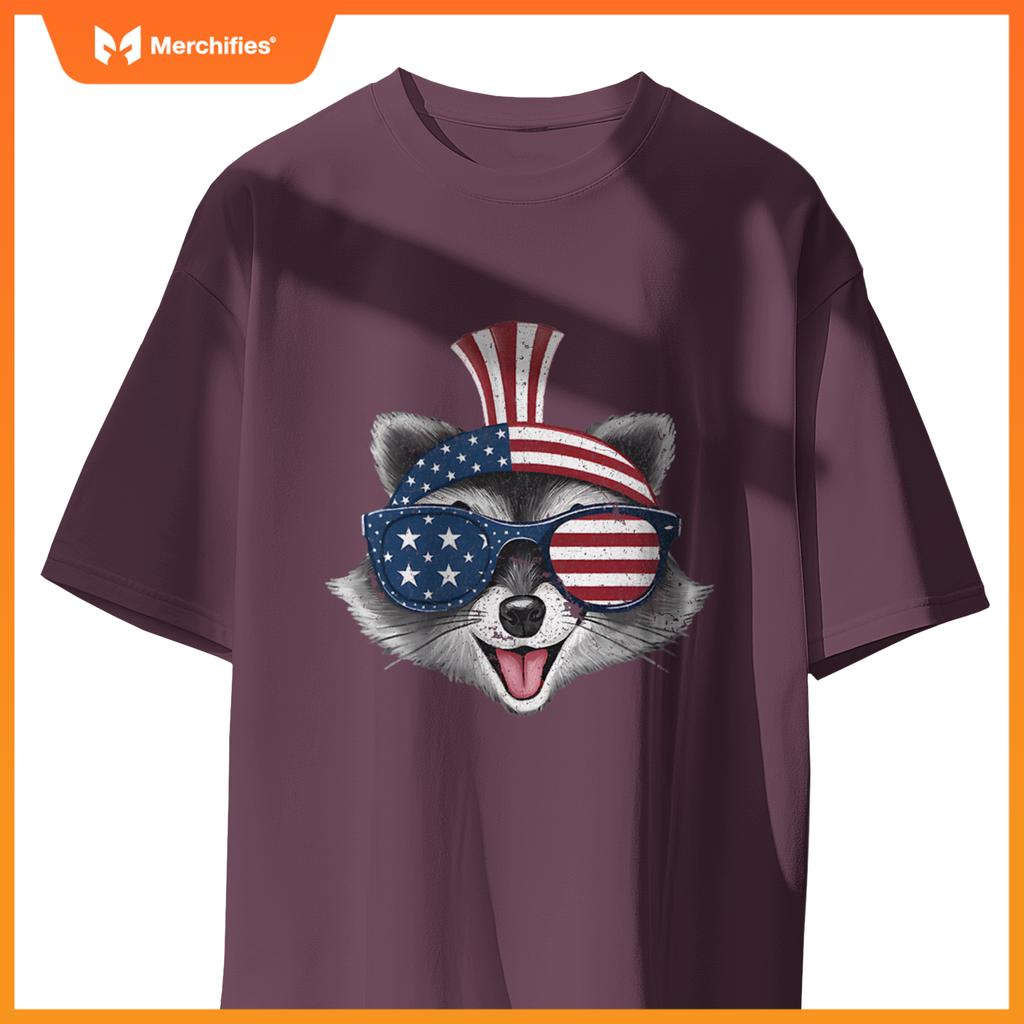 Patriotic raccoon  4th of july usa sunglasses T-Shirt