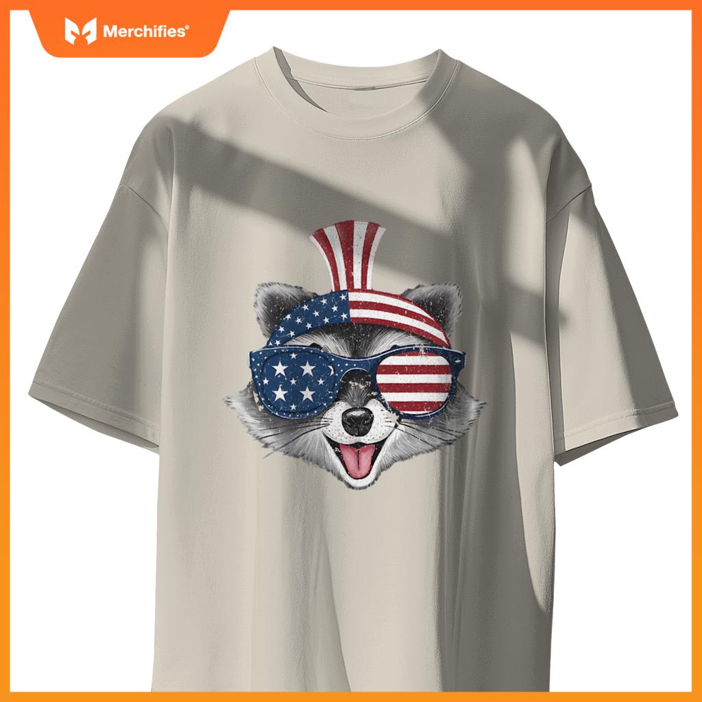 Patriotic raccoon  4th of july usa sunglasses T-Shirt