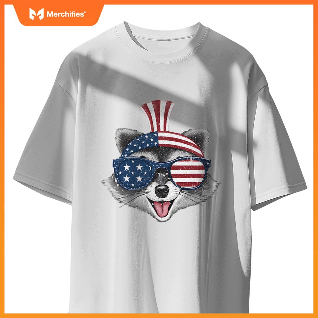 Patriotic raccoon  4th of july usa sunglasses T-Shirt