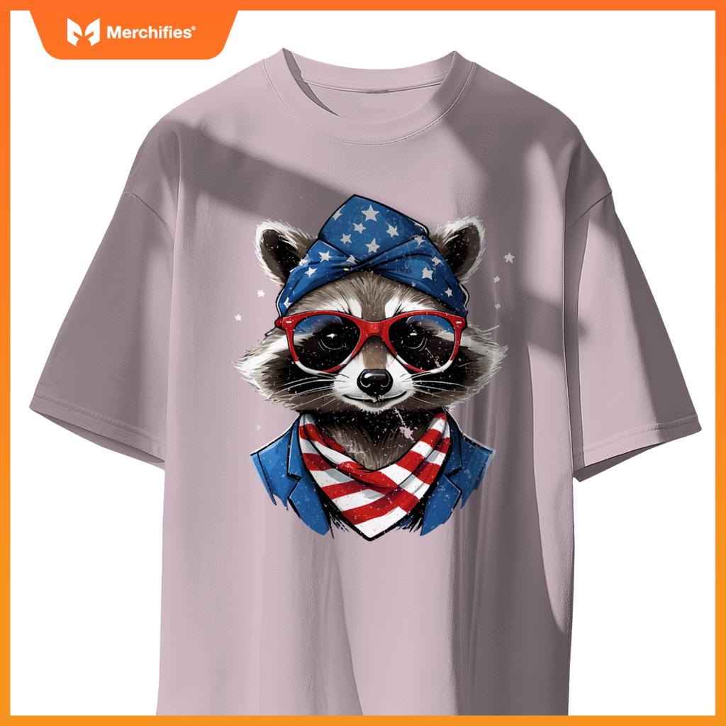 Patriotic raccoon 4th of july american flag trash panda T-Shirt